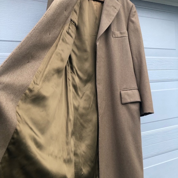 Henry Poole Savle Row London pure cashmere brown coat Size M - Picture 8 of 16